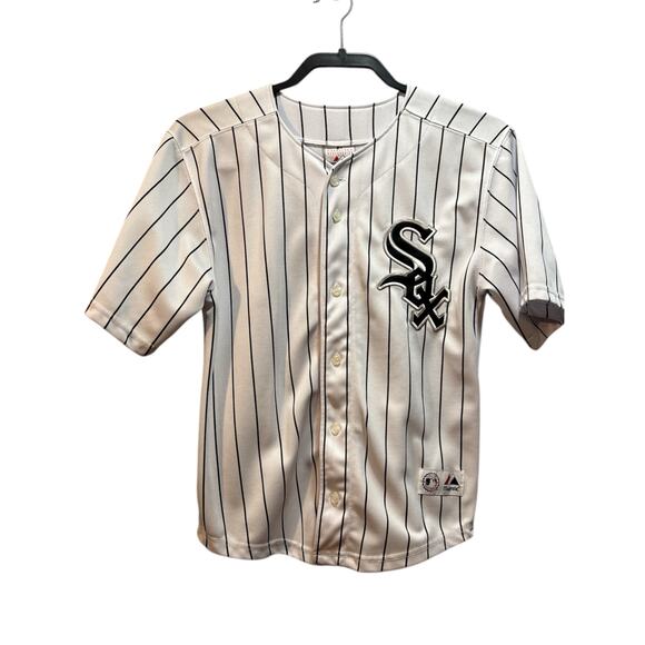Chicago white Sox Konerko #14 jersey white black stripes youth 10-12 - Picture 1 of 8